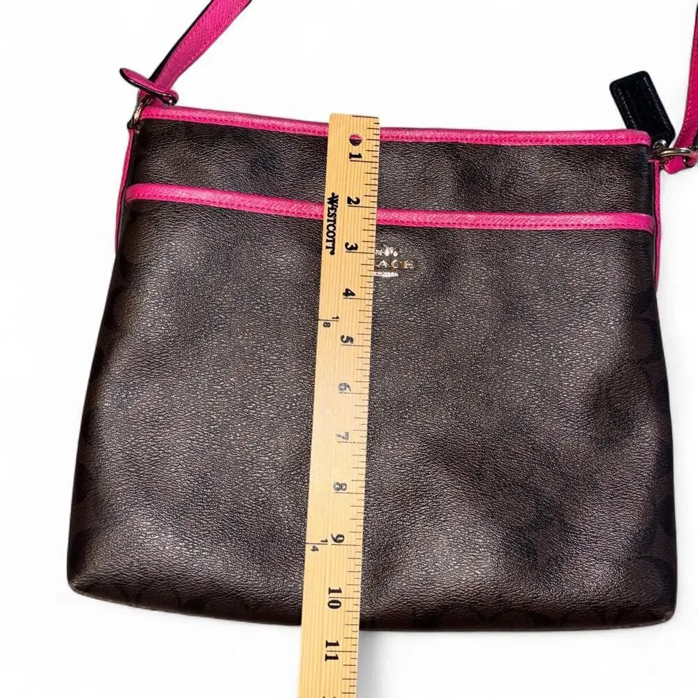 Coach brown and pink crossbody
